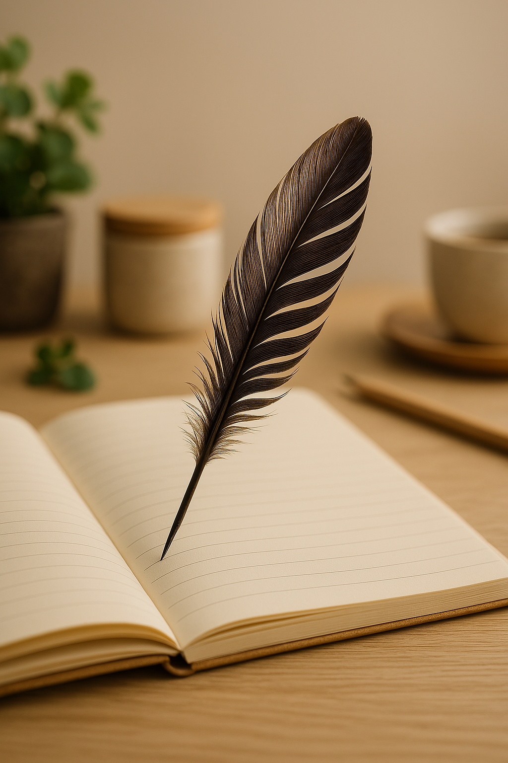 Imagen de pluma sobre cuaderno
